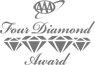 The image shows a logo with text reading "AAA Four Diamond Award" and four diamond icons beneath the text.