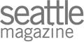The image shows the logo for "Seattle Magazine" with the text in lowercase gray letters against a transparent background.